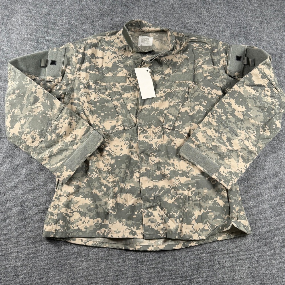Military ACU Field Jacket Mens Large Regular Digital Camo Ripstop New